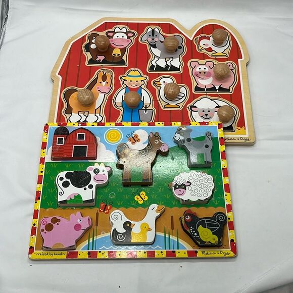Two Farm Animal Melissa & Doug Puzzles - Picture 1 of 11
